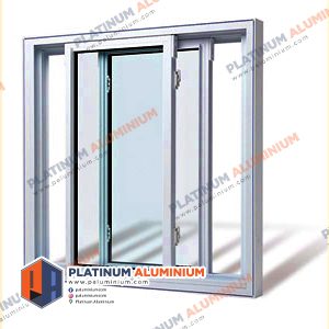 Contoh gambar jendela geser kaca dan kusen aluminium